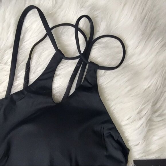 La Blanca One Piece Swimsuit 14 One Shoulder Black NEW - Picture 5 of 12